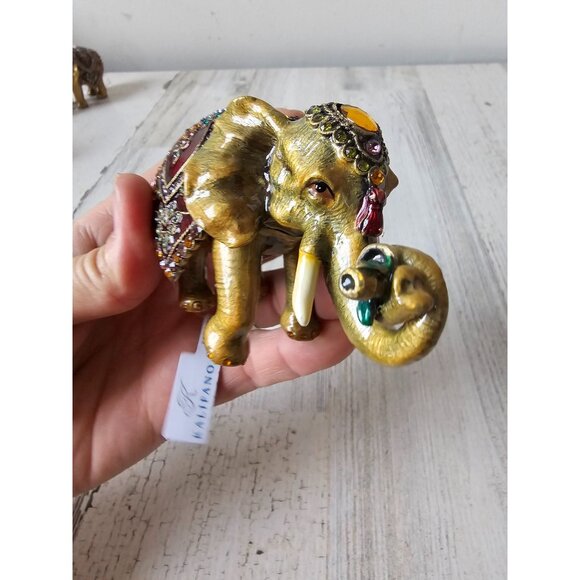 Kalifano jeweled elephant trinket box‎ keepsake jewelry rhinestone new - Picture 6 of 10